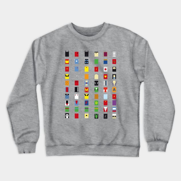 Minimalist Superheroes Crewneck Sweatshirt by Fanisetas